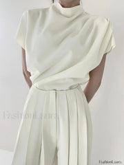 Minimalism Short Graceful Sleeve Top Off White / XS T Shirts