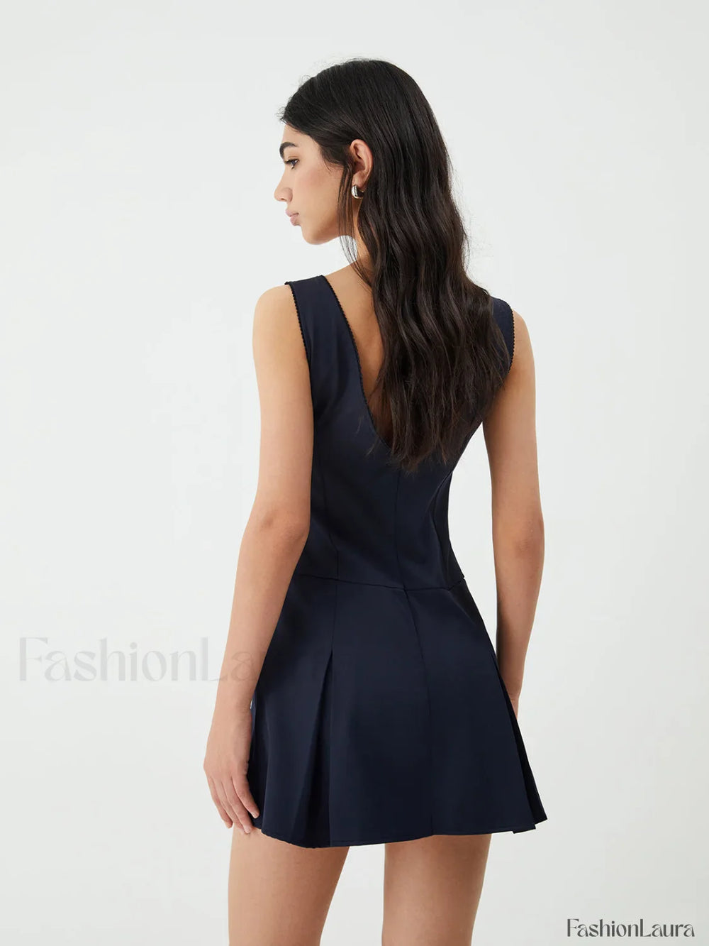 Minimalism V Neck Graceful Short Dress Dresses