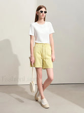 Minimalism Women Denim Casual Loose Retro Straight Short