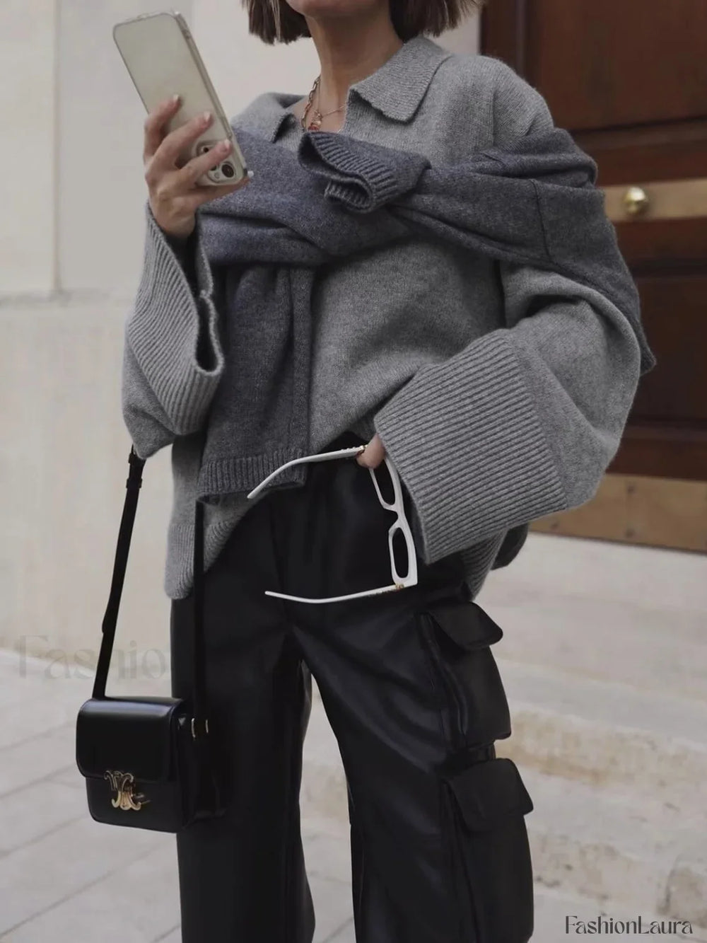 Minimalist Charming Oversized Sweater Sweaters L