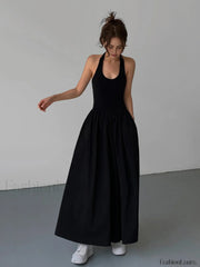 Minimalist Halter Graceful Backless Long Dress Dresses