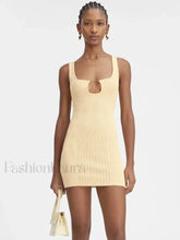 Minimalist Knit Party Mini Dress YELLOW / One Size / CHINA