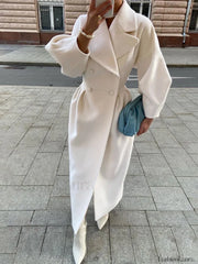 Miss Paris Graceful Trench Coat White / XS Wool Coats