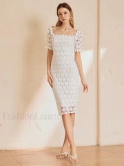 Multi Floral Graceful Midi Dress Dresses