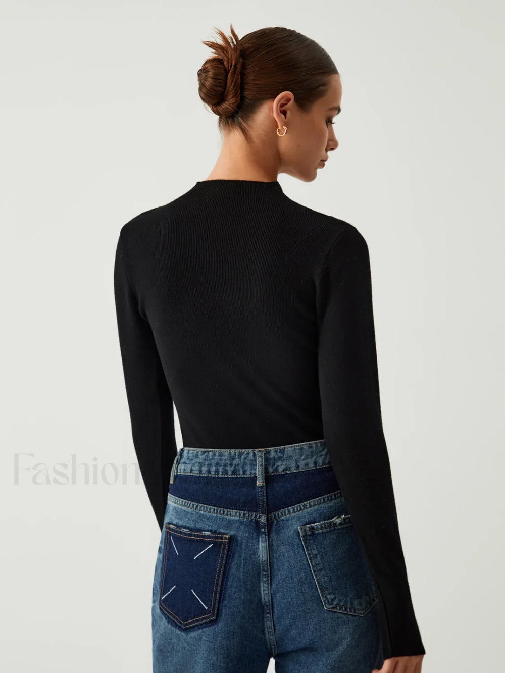 New Era Halter Cutout Modern Long Sleeve Knit Top Sweaters L