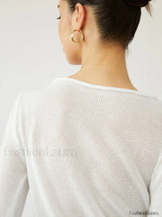 Oblique Buttoned Cover Trendy Up Knit Top Sweaters L