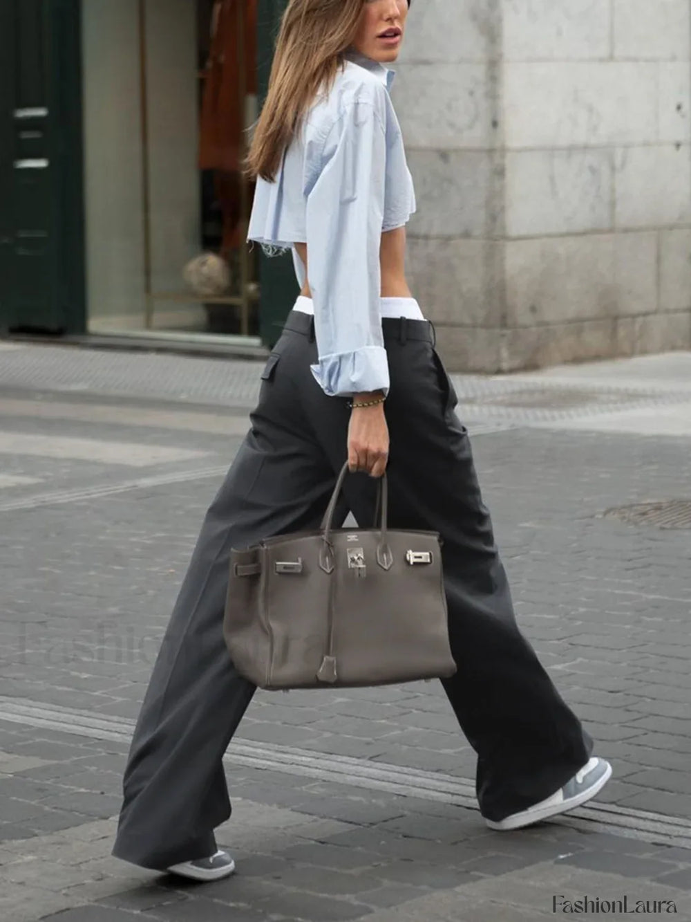 Off Duty Reversible Trendy Waistband Wide Leg Pants Pants