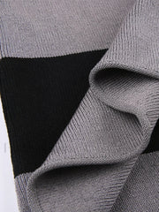 Off Shoulder Long Sleeve Striped Knit Mini Dress Mini Dresses