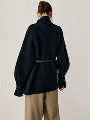 Open Collar Graceful Kimono Cardigan Sweaters L