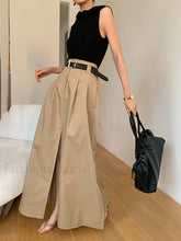 Oversized Cotton Split Maxi Skirt Without Belt Khaki / XS Skirts
