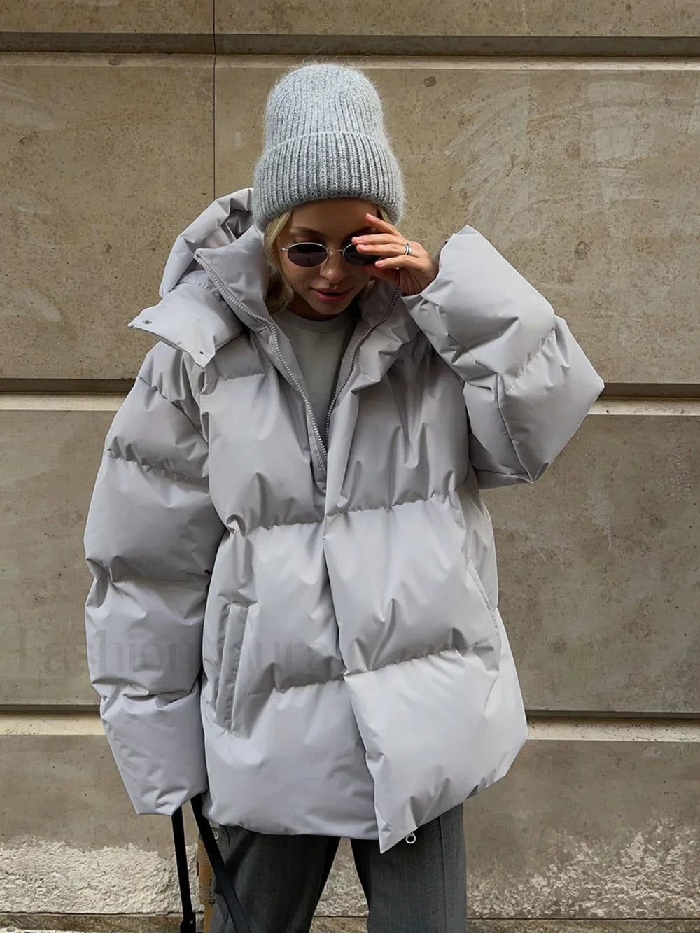 Oversized Quilted Graceful Puffer Down Coat Down Coats