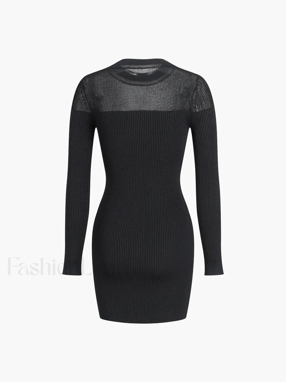 Patchwork Long Sleeve Trendy Short Sweater Dress Sweaters L