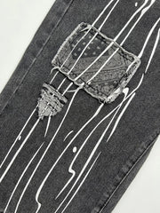 Patchwork Paisley Print Boyfriend Jeans Boyfriend Jeans