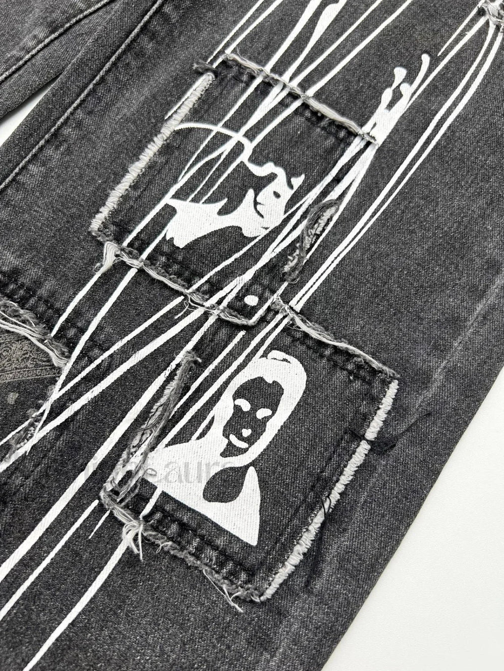 Patchwork Paisley Print Boyfriend Jeans Boyfriend Jeans