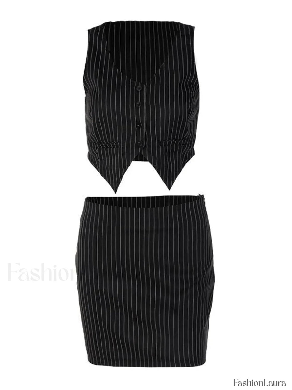 Pinstripe Detail Two Piece Set Two Piece Outfits