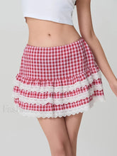 Plaid Layered Zip Side Preppy Skirt