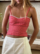 Plaid Open Back Low Crop Top