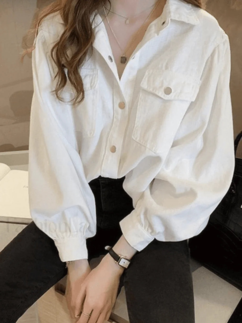 Pleated Long Sleeve Blouse Shirts