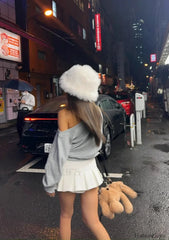 Pleated Sweat Tennis Skirt White / S