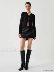 Pleated V neck Ruffle Trendy Long Sleeve Blouse Blouses