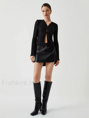 Pleated V neck Ruffle Trendy Long Sleeve Blouse Blouses