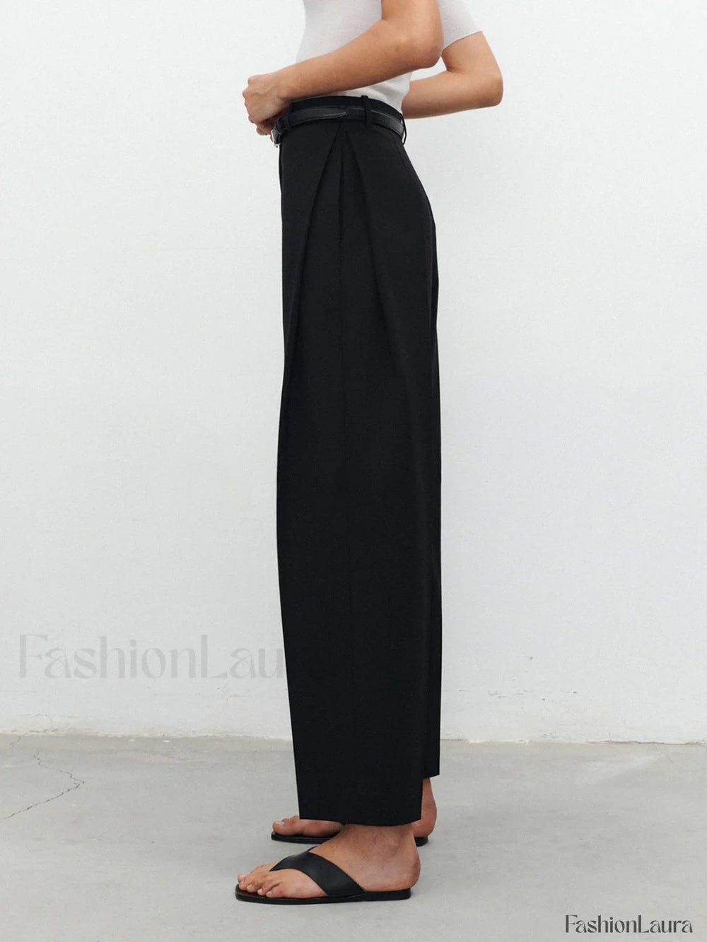 Pocket Straight Leg Trendy Pants Without Belt Pants