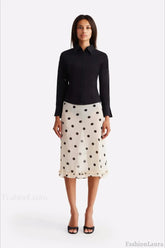 Polka Dot High Waist A-Line Skirt