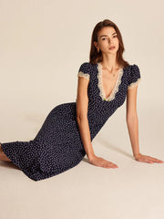 Polka Dot Lace Trim Dress Dresses