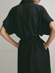 Polo Pockets Graceful Tied Midi Dress Dresses