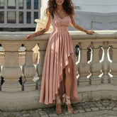 Red Cocktail Party Midi Dress Pink / S