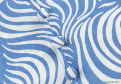 Retro Blue Zebra Striped Slim Cropped Tops Blouse