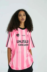 Retro Loose Contrast Letter T Shirt pink / XXS