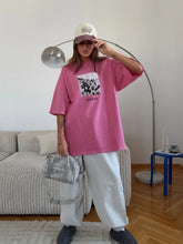 Retro Printed 100% Cotton Loose T Shirt