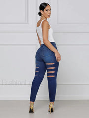 Ripped High Waist Skinny Jeans Jeans