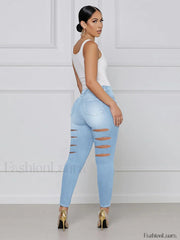 Ripped High Waist Skinny Jeans Jeans