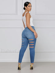 Ripped High Waist Skinny Jeans Jeans