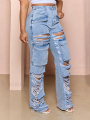 Ripped Pocket High Waist Jeans Jeans