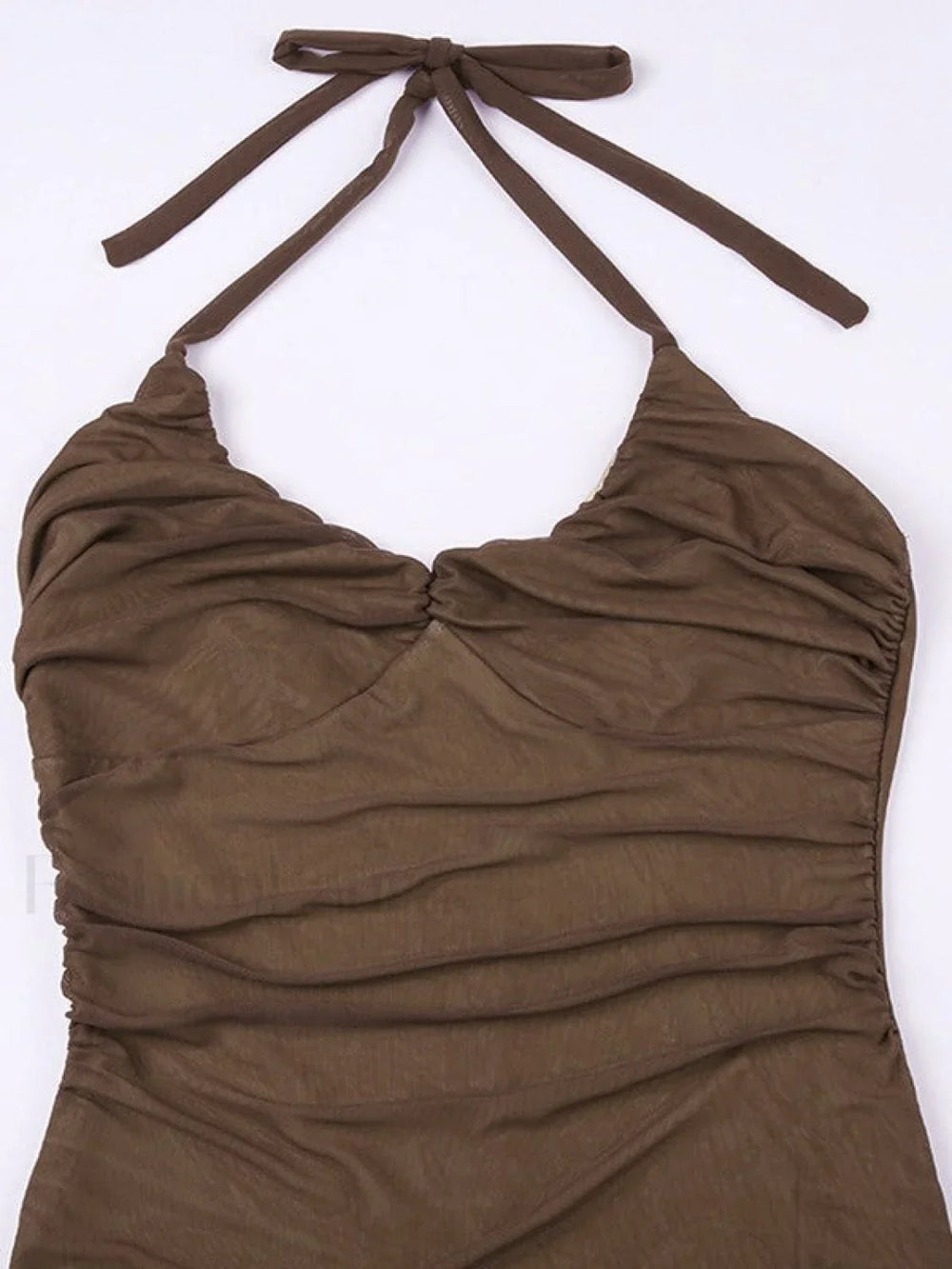 Ruched Asymmetric Halter Mini Dress Mini Dresses