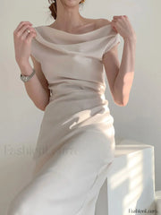 Ruched Boat Neck Party Midi Dress Midi Dresses