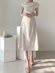 Ruched Boat Neck Party Midi Dress Midi Dresses