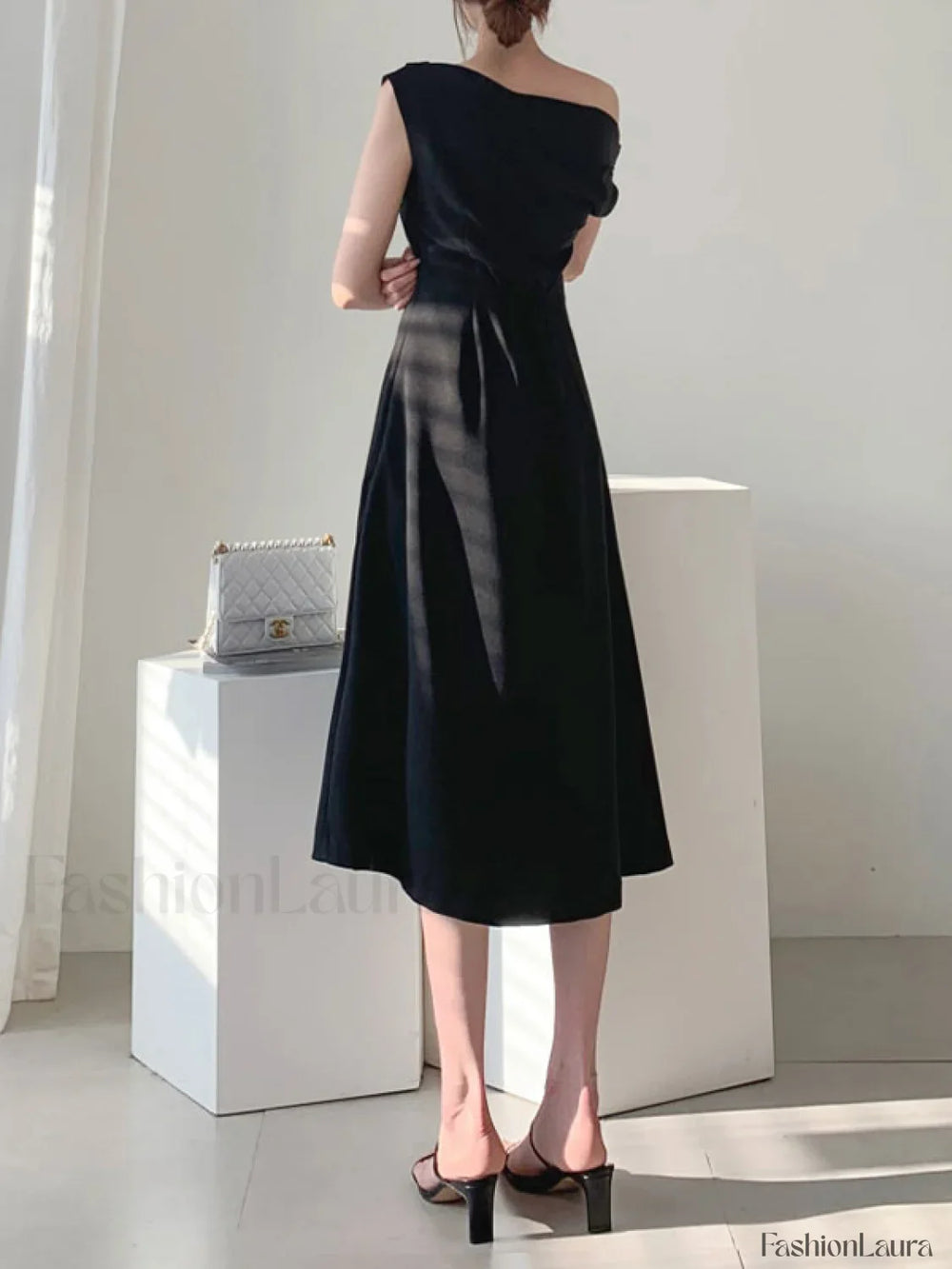 Ruched Boat Neck Party Midi Dress Midi Dresses