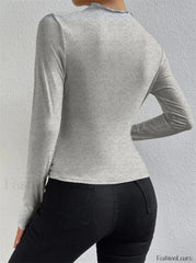 Ruching Long Graceful Sleeve Shirt T Shirts