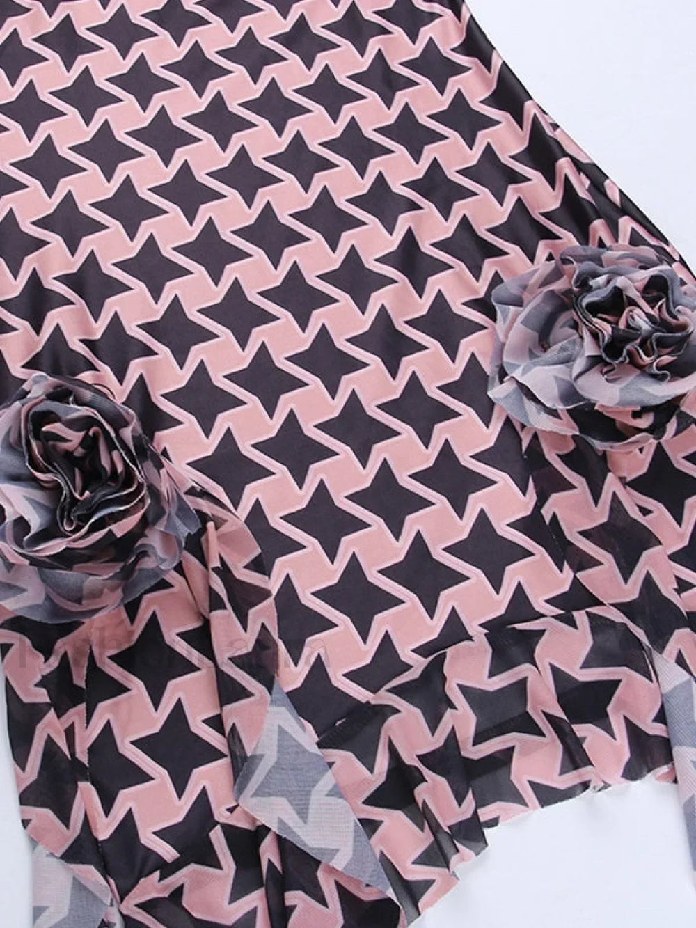 Ruffle Flower Embellish Bandeau Mini Dress Mini Dresses