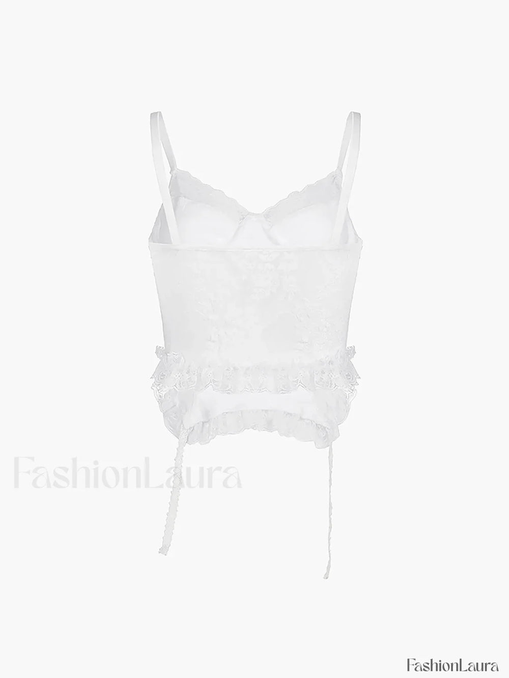 Ruffle Lace Graceful Patchwork Cami Top Tank Tops & Camis