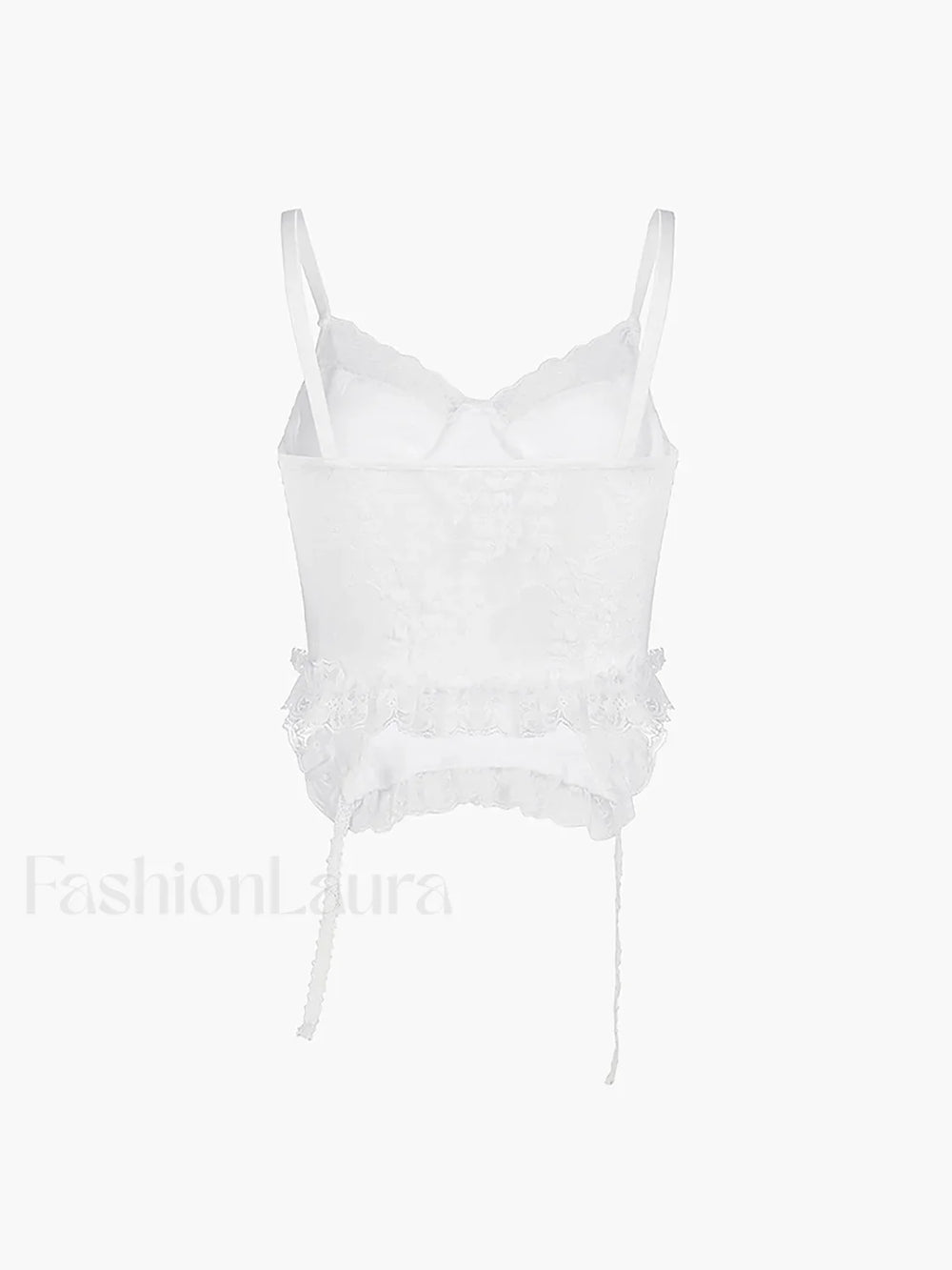 Ruffle Lace Graceful Patchwork Cami Top Tank Tops & Camis