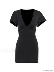 Ruffle Sleeve Bodycon Mini Dress Mini Dresses