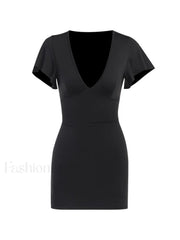 Ruffle Sleeve Bodycon Mini Dress Mini Dresses