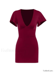 Ruffle Sleeve Bodycon Mini Dress Mini Dresses