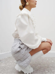 Ruffled Collar Graceful Long Sleeve Shirt Shirts