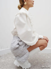 Ruffled Collar Graceful Long Sleeve Shirt Shirts
